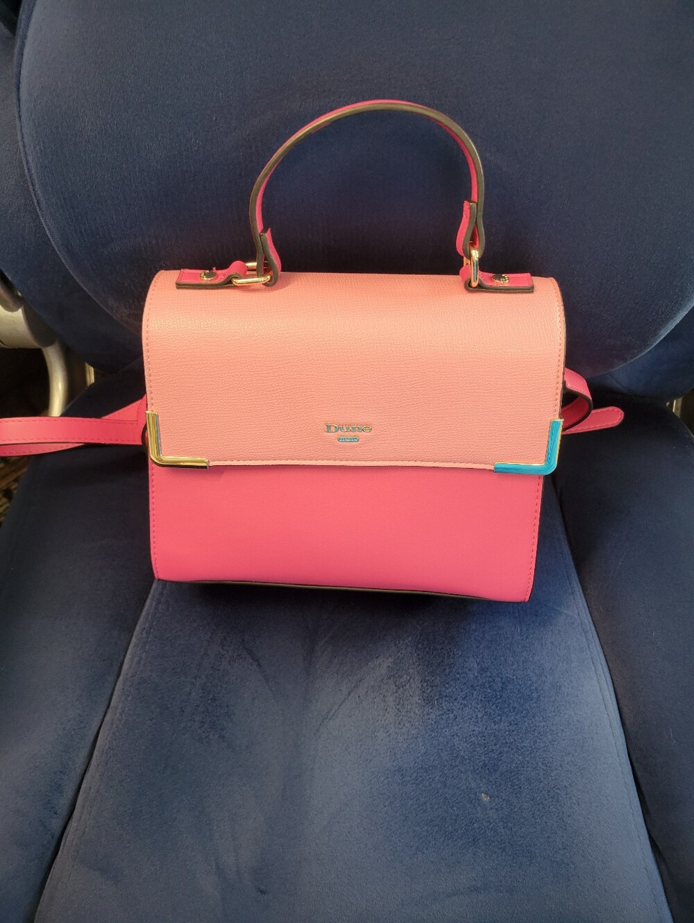 Dune Pink Two-Tone Top Handle Bag